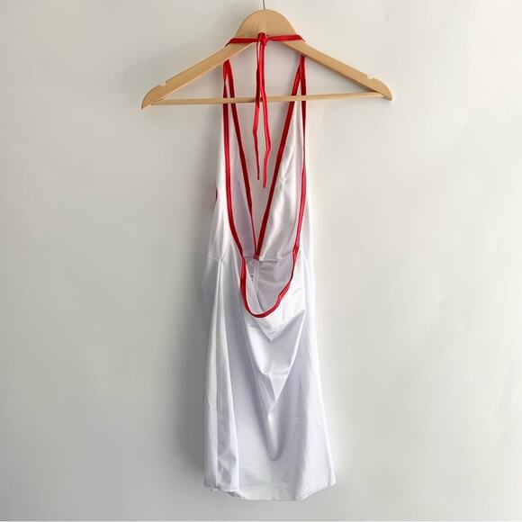 🎁 5/$25 Sale - Nurse Costume Dress White and Red Halter Style Halloween Size S/M - Picture 3 of 6